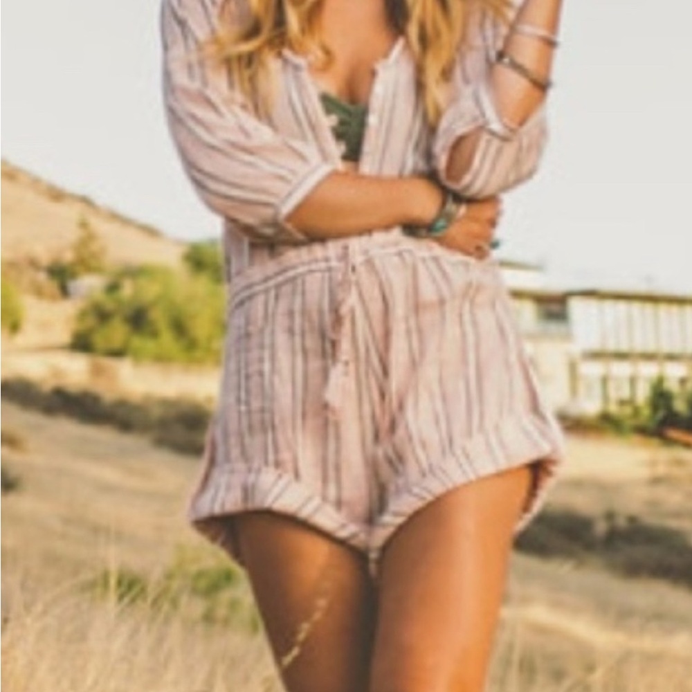 Spell and the Gypsy pink striped romper playsuit size Small